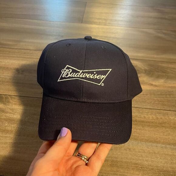 Budweiser Navy‎ Athletic SnapBack Hat Men OS - Picture 1 of 5